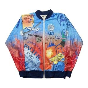 Vintage LA Los Angeles Marathon all over print running jacket - C